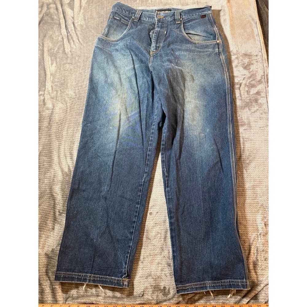 FUBU The Collection Vintage Baggy Denim Jeans Blue 36x33 Y2K Streetwear Wide Leg